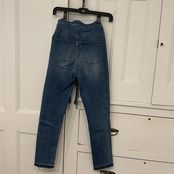 MADEWELL LIGHT BLUE DENIM SKINNY OVERALLS SZ XS - Picture 6 of 8